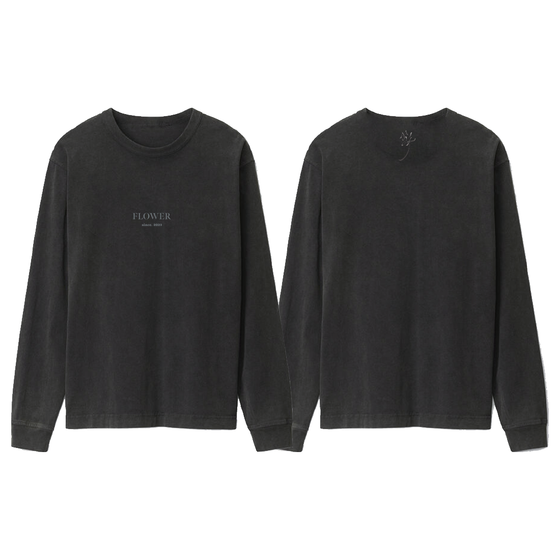 BLACKPINK - Flower Text Charcoal Longsleeve